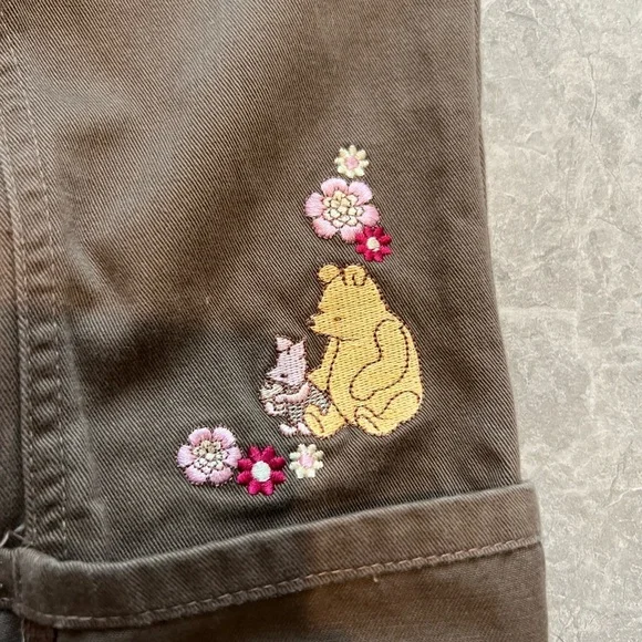 Classic Pooh Disney Brown Pants Embroidered with Bows 24M Girls - Picture 2 of 6